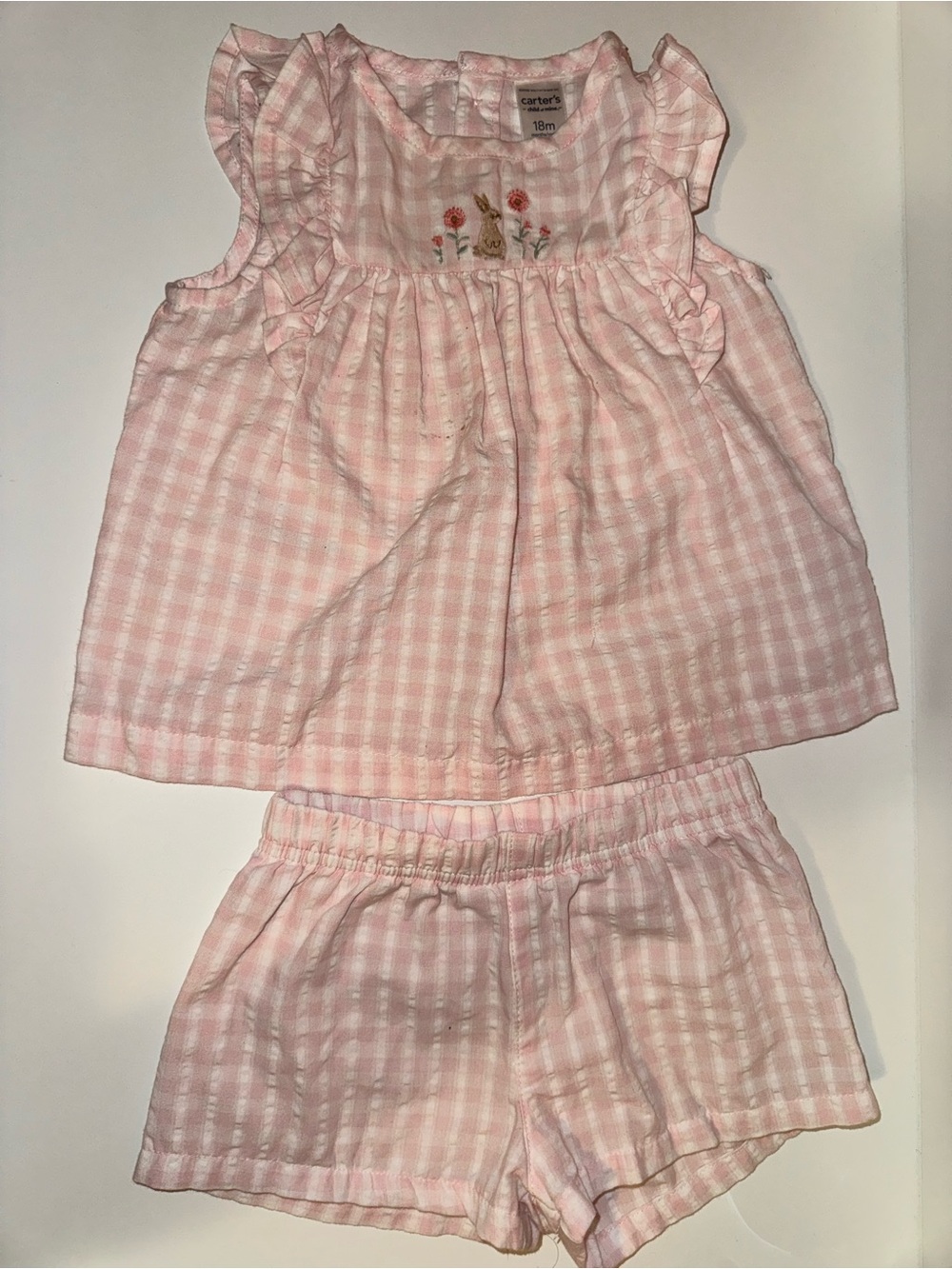 Pink Gingham Ruffle Baby Two-Piece Set - Picture 2 of 4